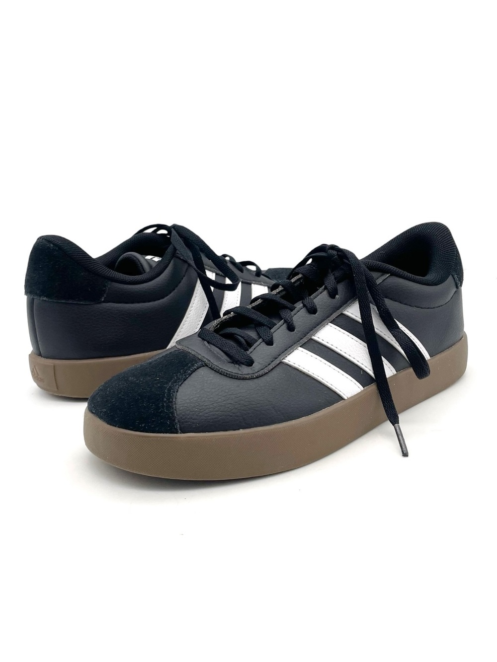 Adidas VL Court 3.0 Big Kids Youth Size 6 Black White Gum Sneakers Shoes - Picture 8 of 16